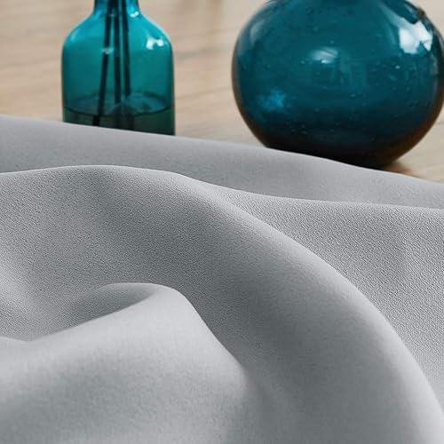 Miniatura 5 de Cortinas opacas con aislamiento térmico gris de 84 pulgadas de largo, pestaña trasera y bolsillo para barra, oscurecimiento de la habitación,