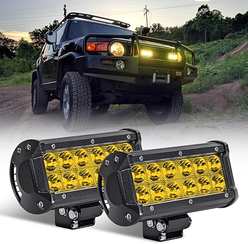 Chelhead Barra de luz LED amarilla de 6,5 pulgadas 36 W Spot Led luces antiniebla de conducción compatibles con ATV UTV barco