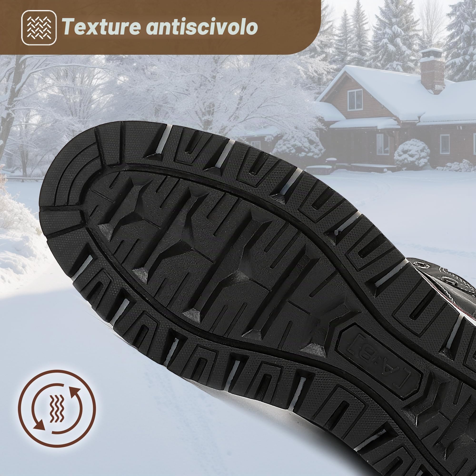 AX BOXING Scarpe Uomo Invernali Caldo Pelliccia Fodera Scarponcino Invernale Stivali Antiscivolo Stivaletti Taglia 41-46 EU