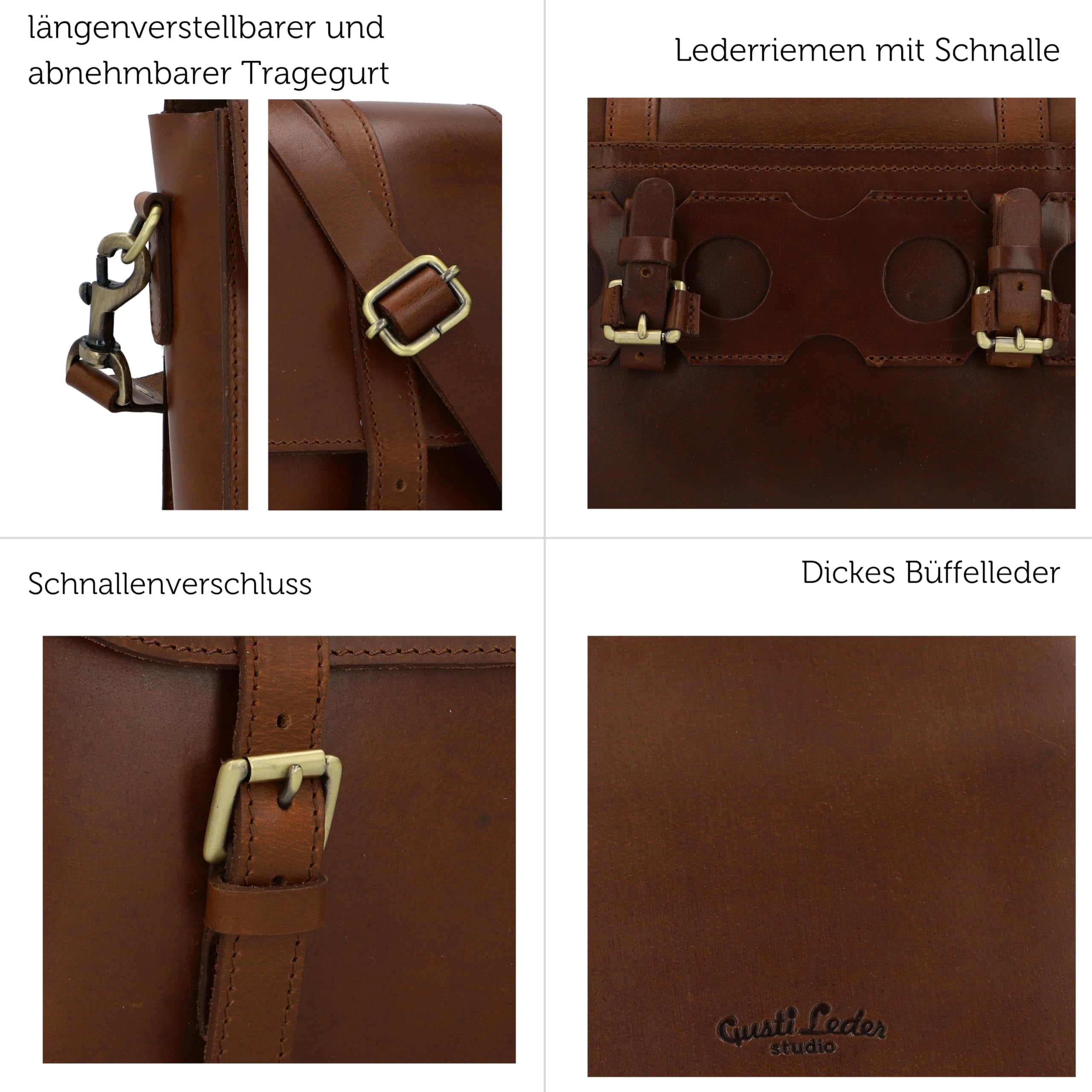 Gusti Lenkertasche Leder - Baden C. Umhängetasche Fahrradtasche Tasche Ledertasche Vintage Braun Leder