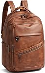 LATMAP 43L Sac à dos pour femmes Hommes - Sac à dos en cuir végétalien Purse Travel Sac de transport College Bookbag 17" portable