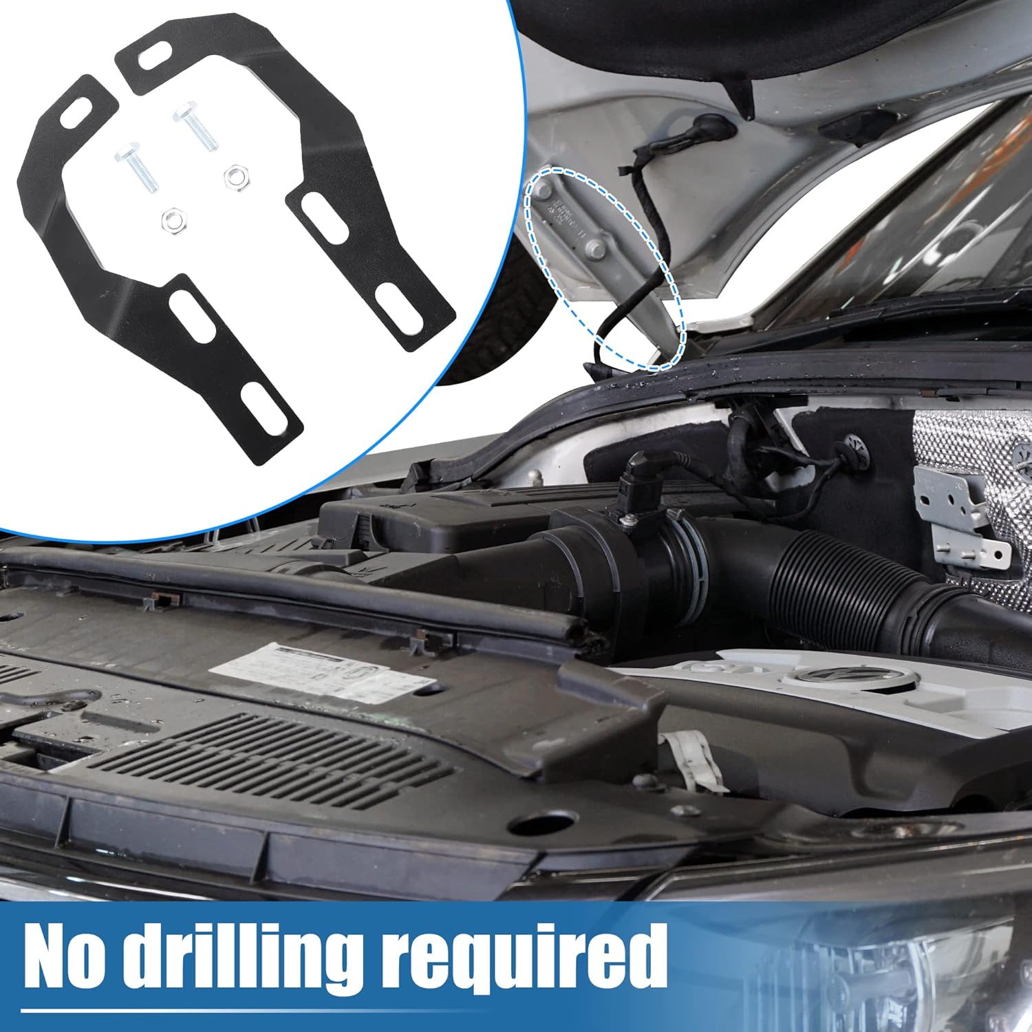 X AUTOHAUX 1 Set Hood LED Light Mount Bracket Kit Work Light Bracket for Toyota 4Runner 2010-2022, No Drilling Required