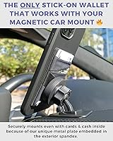 Vista 6 de LIFESTYLE DESIGNS The StickyWallet - Cartera de teléfono adhesiva de elastano premium para cualquier funda, diseño único de doble bolsillo + correa