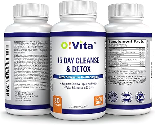 Miniatura 5 de La limpieza y desintoxicación de 15 días apoya la salud digestiva y del colon, fórmula especial con probióticos, hierbas finas como hoja de sena,