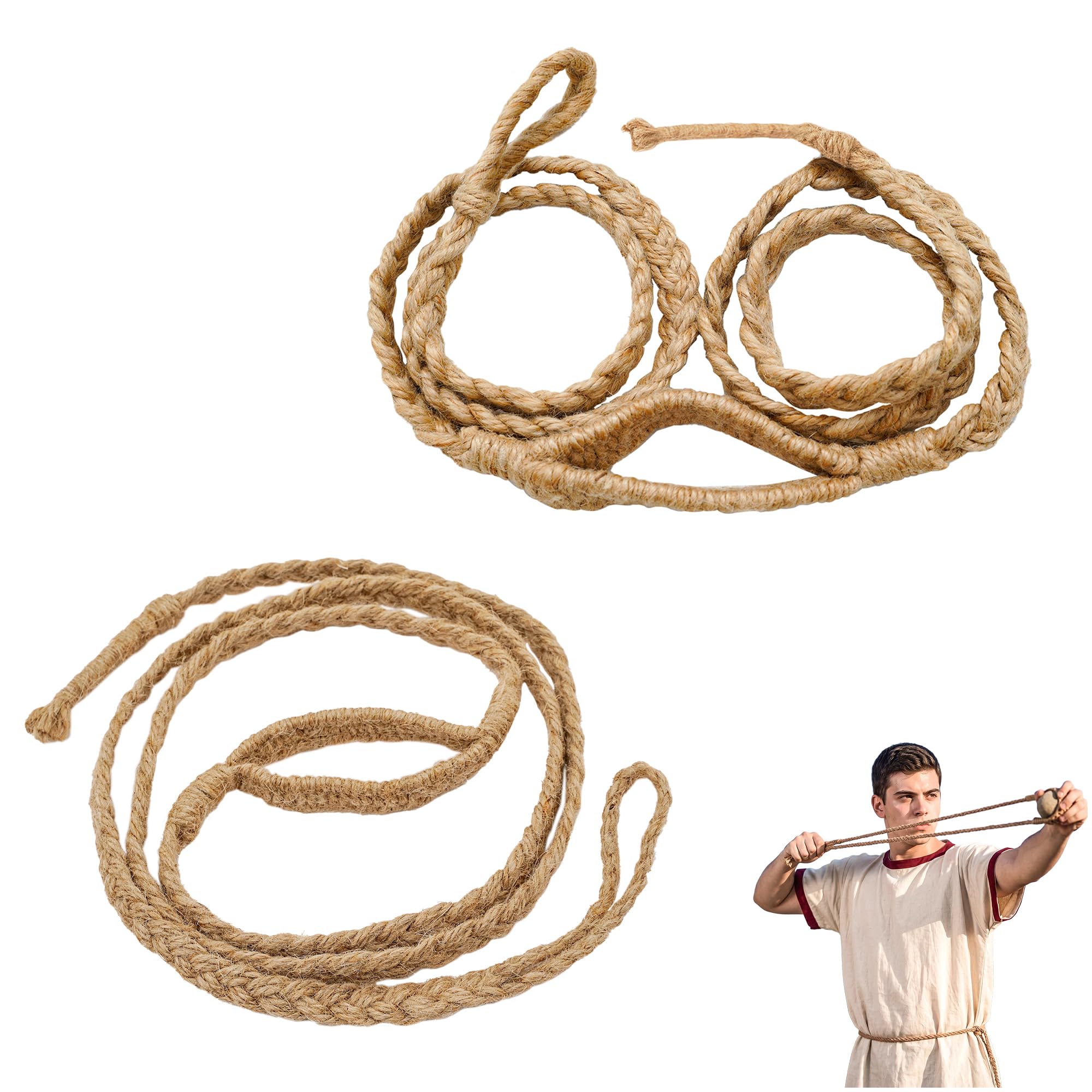 Lord of Battles Fionda baleari greca romana realizzata a mano con corde intrecciate per rievocazioni storiche