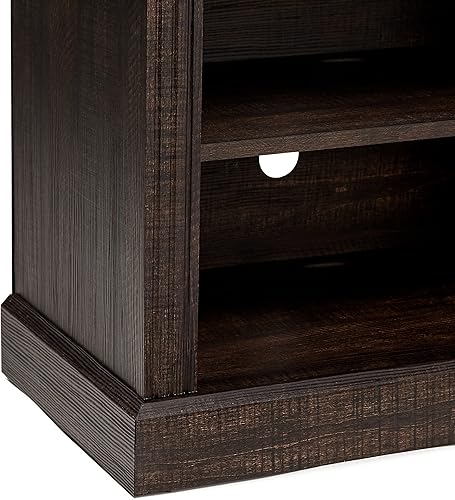 Miniatura 48 de ROCKPOINT Moderno soporte de consola asimétrico de 2 puertas para televisores de hasta 58 pulgadas, 52 pulgadas, color blanco Blanco,Carbón