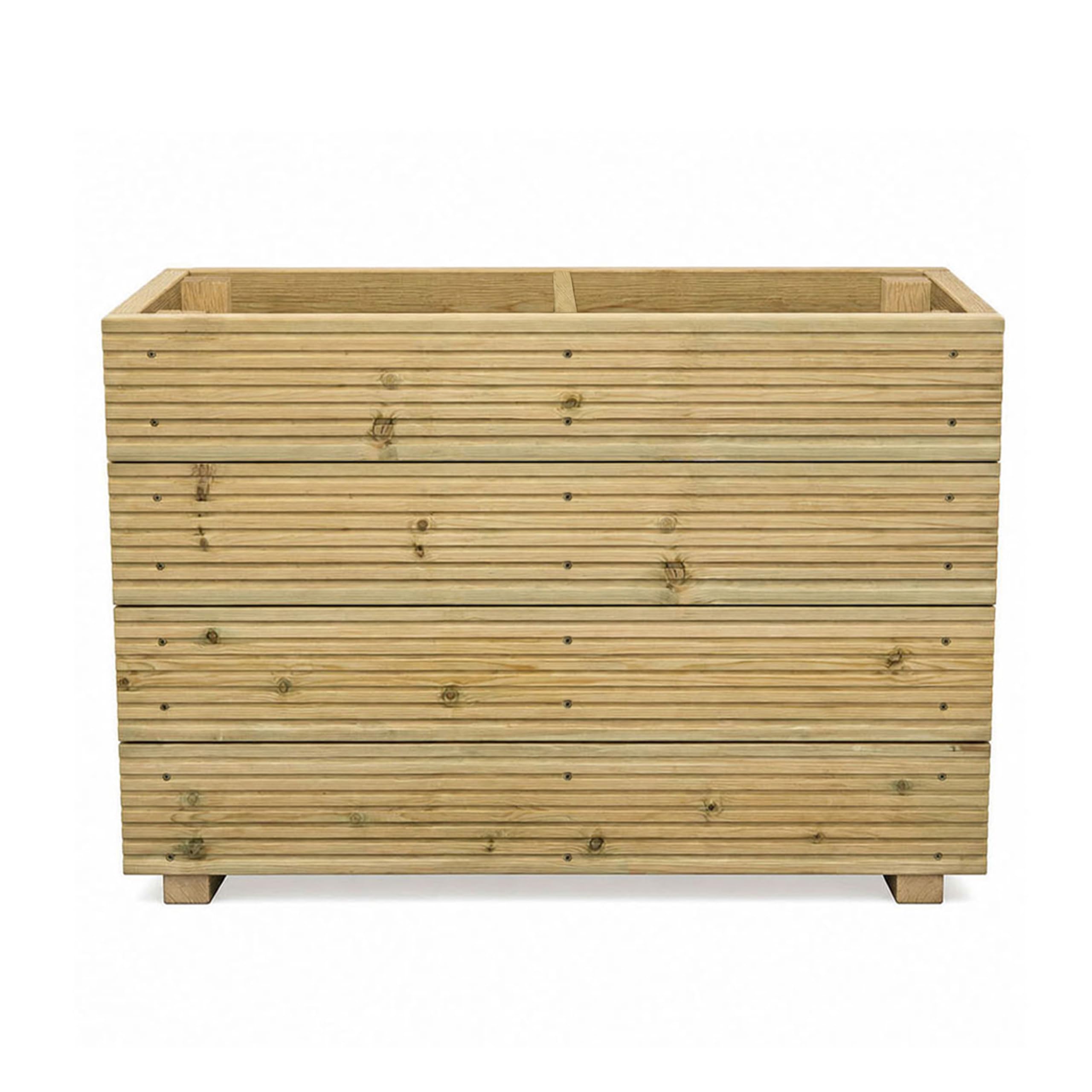 Cutncraft Designs Large Tall Planter With Divide 3Ft Wooden Planters For Garden – Divided Planters Outdoor – Planter Box
