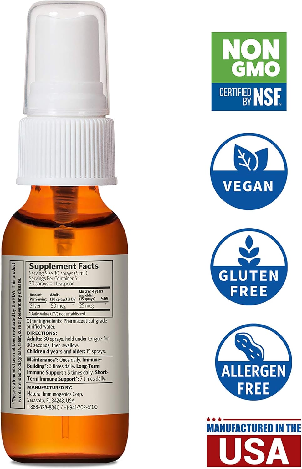 Buy Sovereign Silver BioActive Silver Hydrosol for Immune Support 10 ppm, 1oz (29mL) Travel