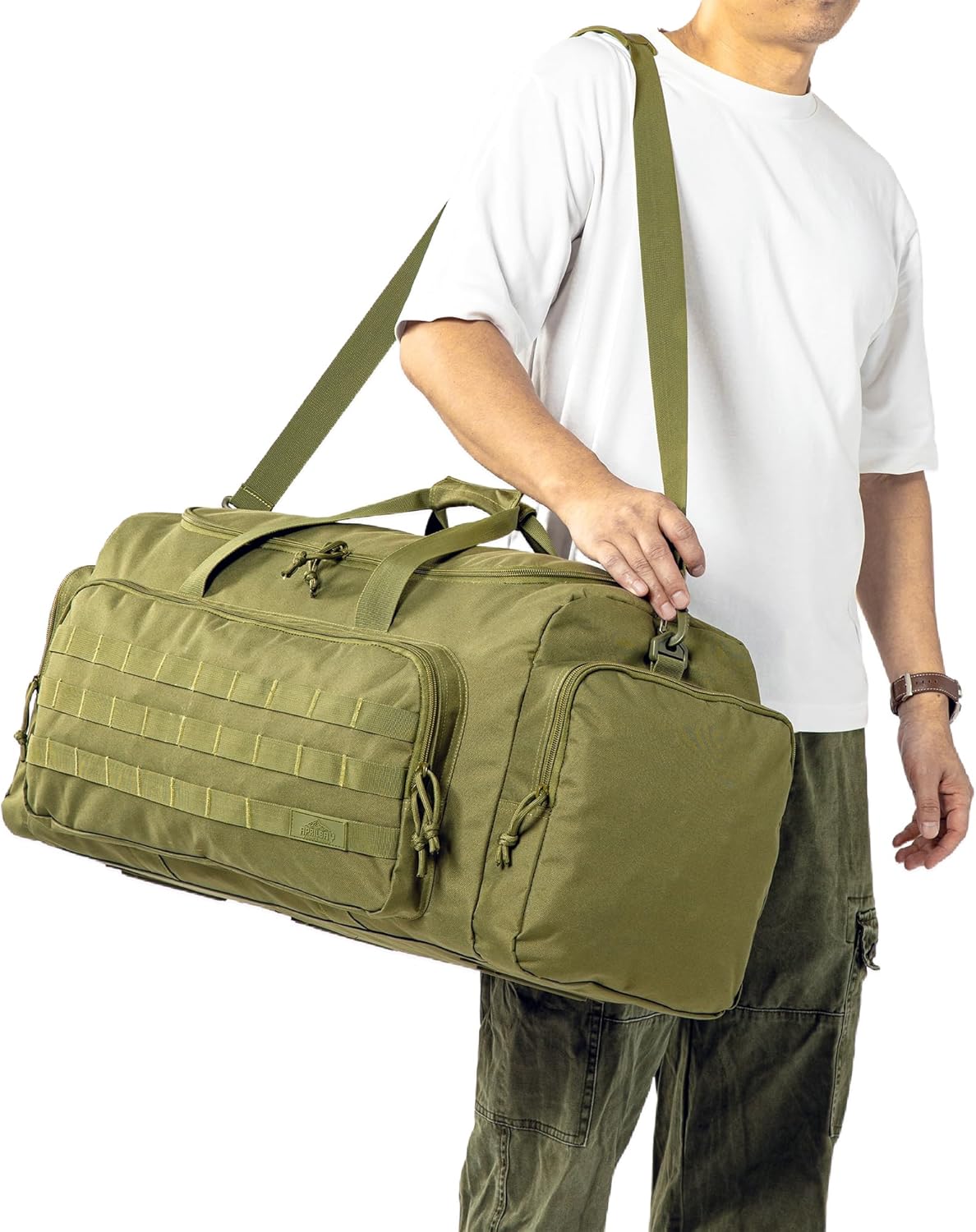 Super Quality 60L Large Duffel Travel Bag Luggage Foldable Bag Cargo Sport Gear Equipment Skiing Hardware Bag Heavy Duty& Durable(Dark Green) - Image 4