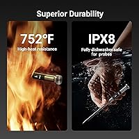 Vista 7 de ThermoMaven - Termómetro inalámbrico inteligente para carne con Bluetooth, señal Sub-1G mejorada 10 veces y estabilidad, base de pantalla