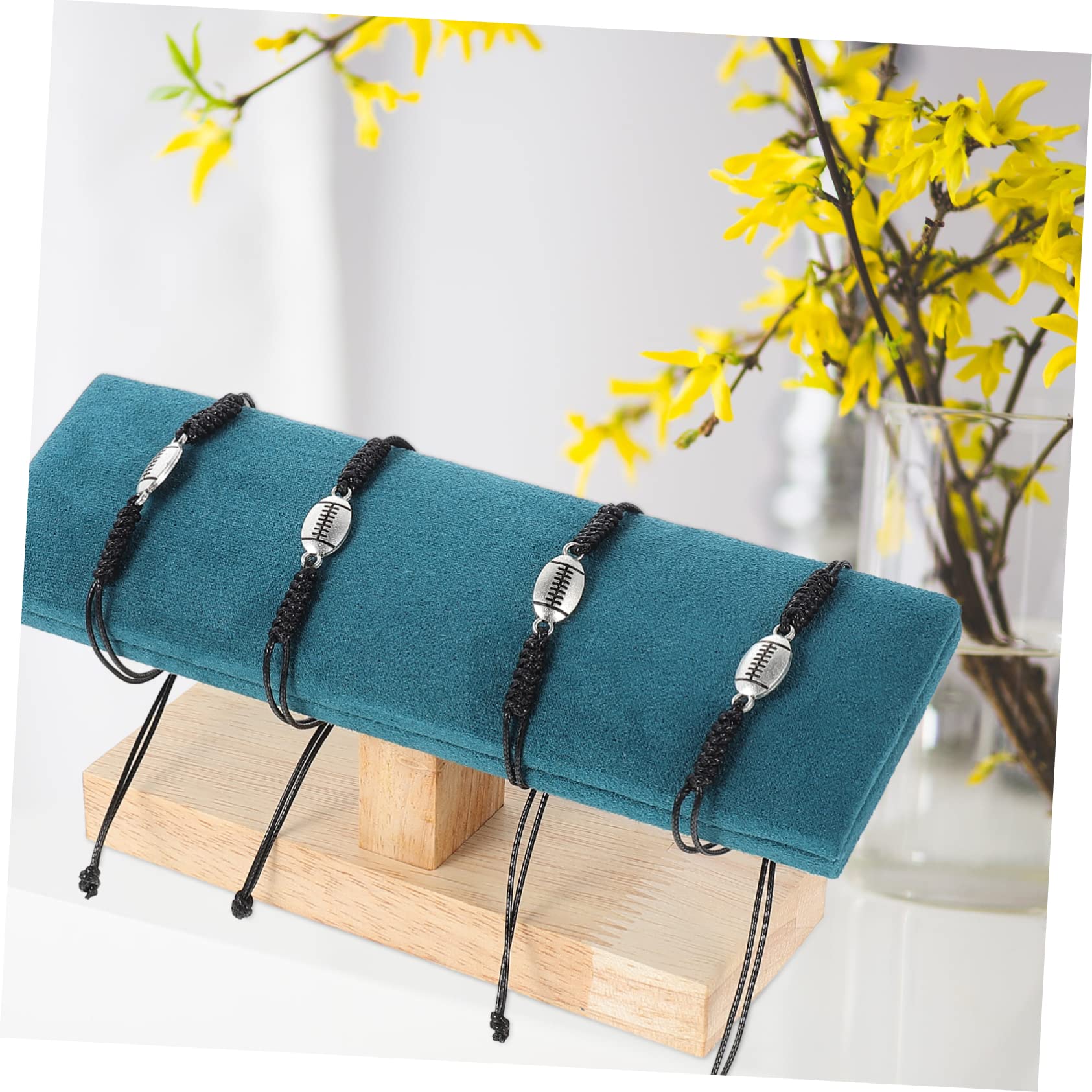 Armbandhalter Tischplatte Ohrring Display Ornament Ständer Schmuck Halskette Armreif Uhren Holz Grün