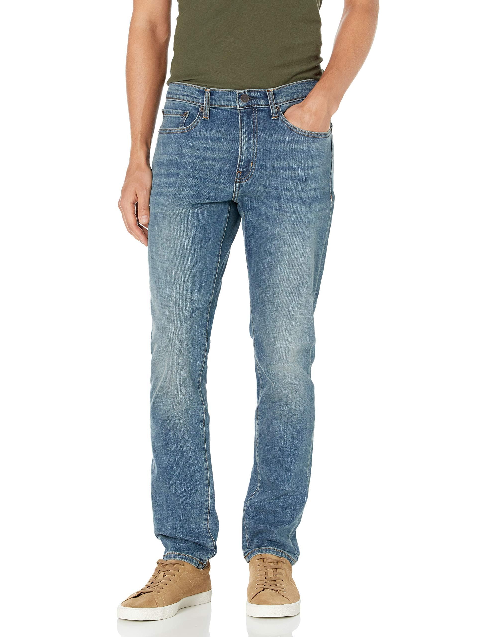 Amazon Essentials Men's Slim-Fit Jeans - Discontinued Colors 34W x 29L Medium Blue Vintage