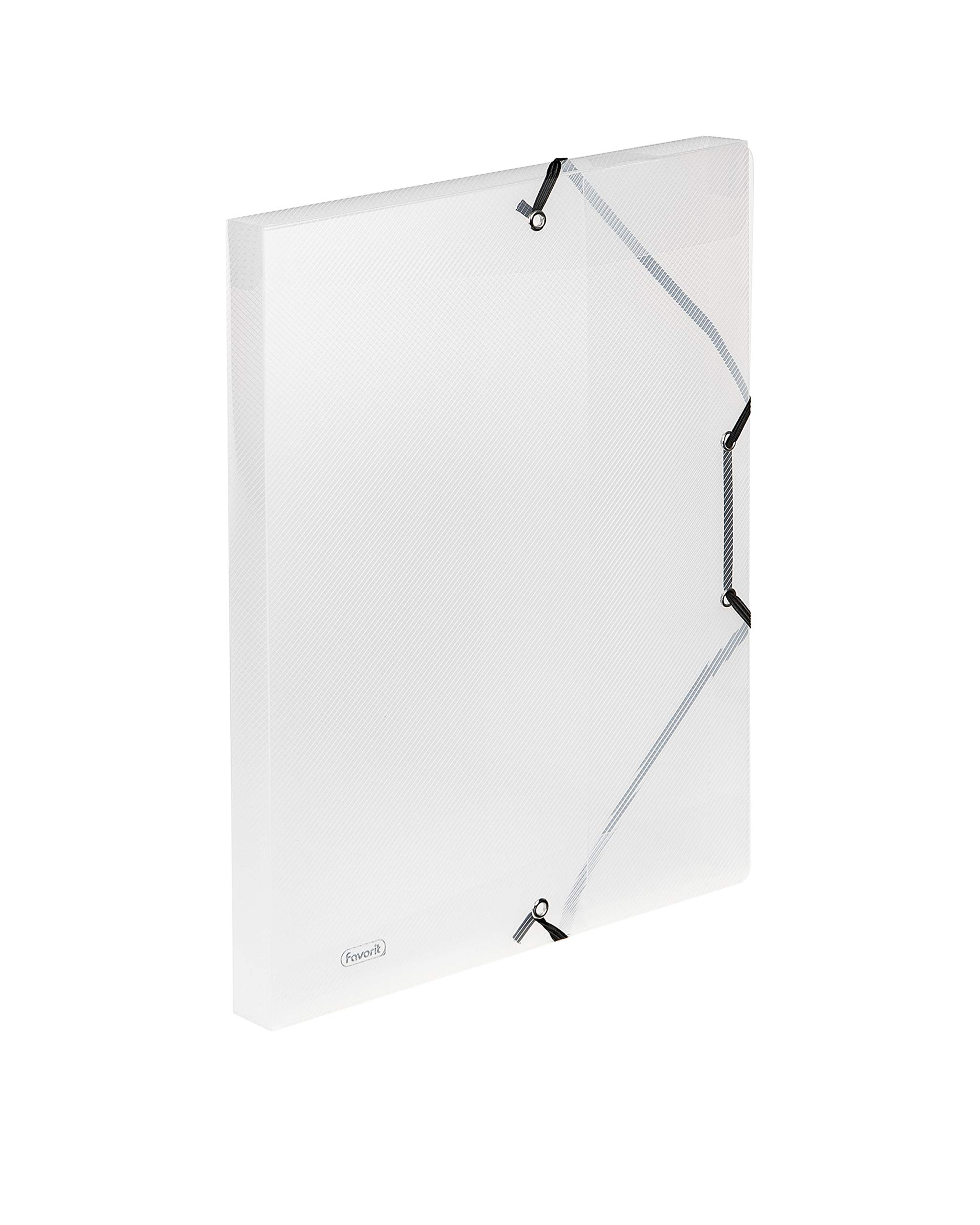 Favorit 400116647 3 Lembi Portfolio Folder with Elastic Band Lumina 24 x 32 cm Spine 2.5 Transparent