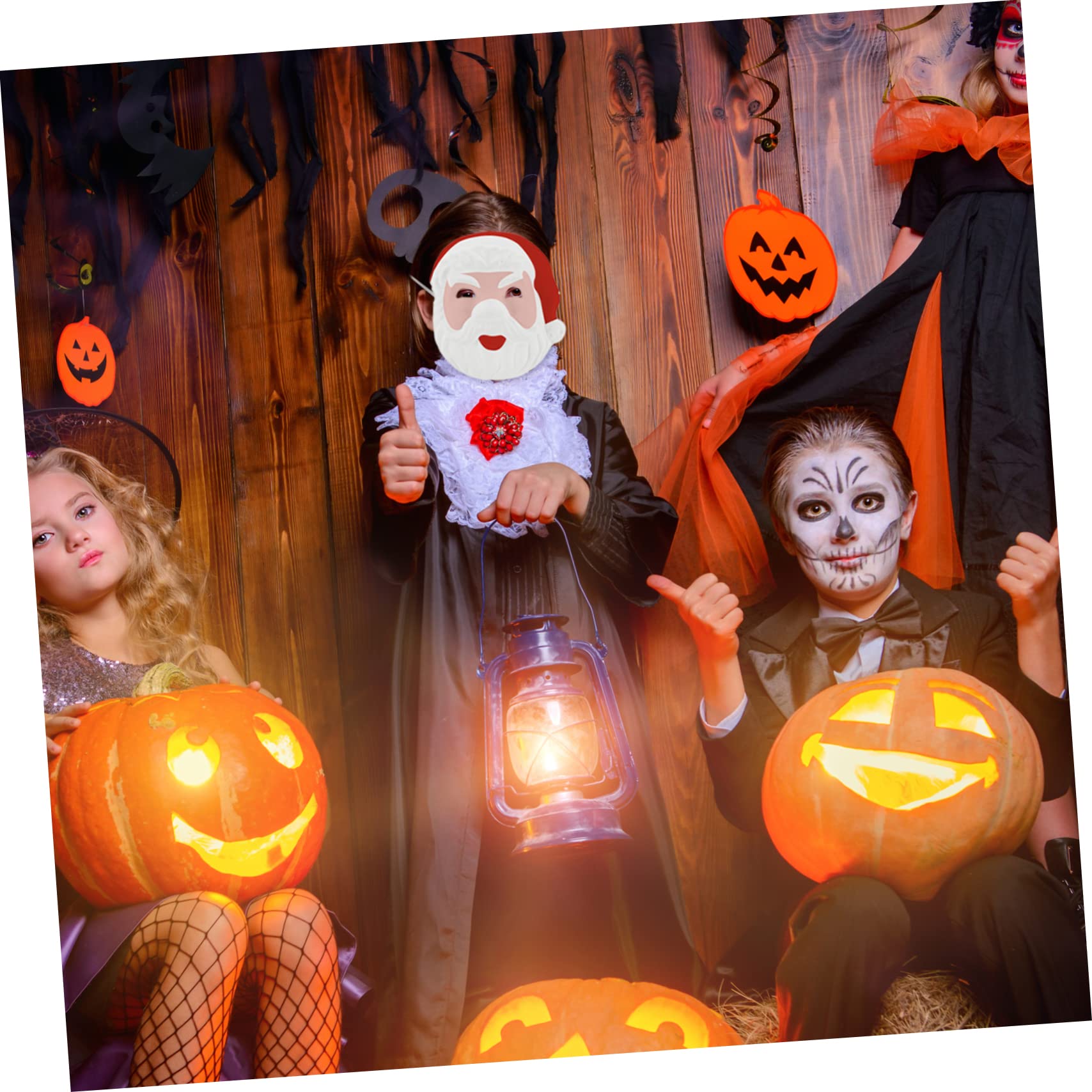 ibasenice 24pezzi Maschere Santa Claus Maschere Mano Per e Halloween Per Attività e Decorazioni Natalizie