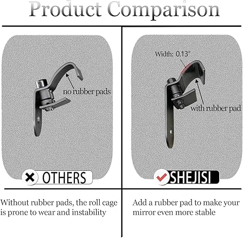 Miniatura 3 de Espejo lateral Ranger, espejos laterales SHEJISI UTV, especialmente mejorado la longitud del accesorio adecuado, para que no bloquee la línea de