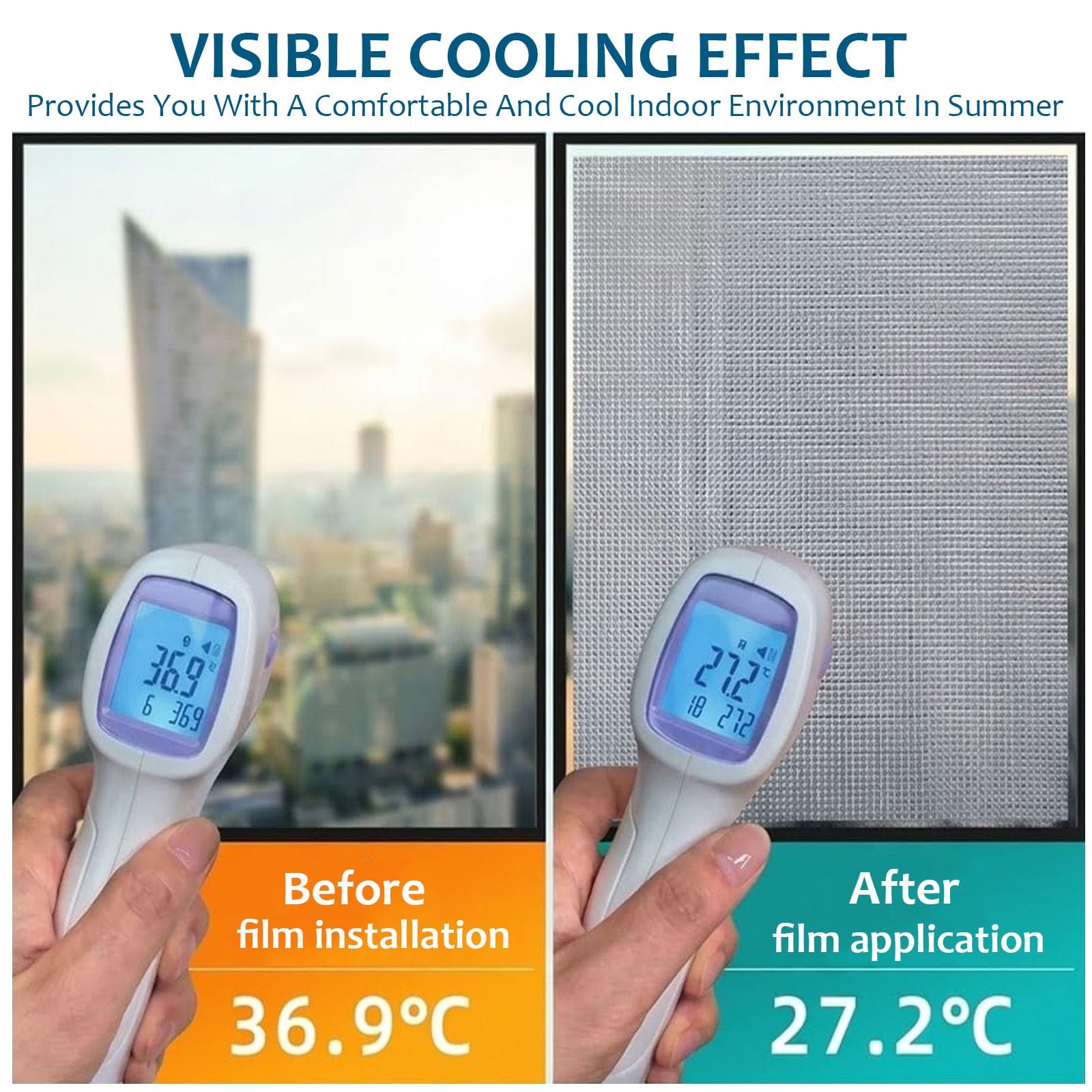 Pellicola Anti-Calore Per Vetri Finestre, Pannello Termoisolante Oscurante | Privacy Caldo E Freddo, Protezione Solare Interne, Con Ventose Per Veranda Balcone Tetto Camper(100x290cm)