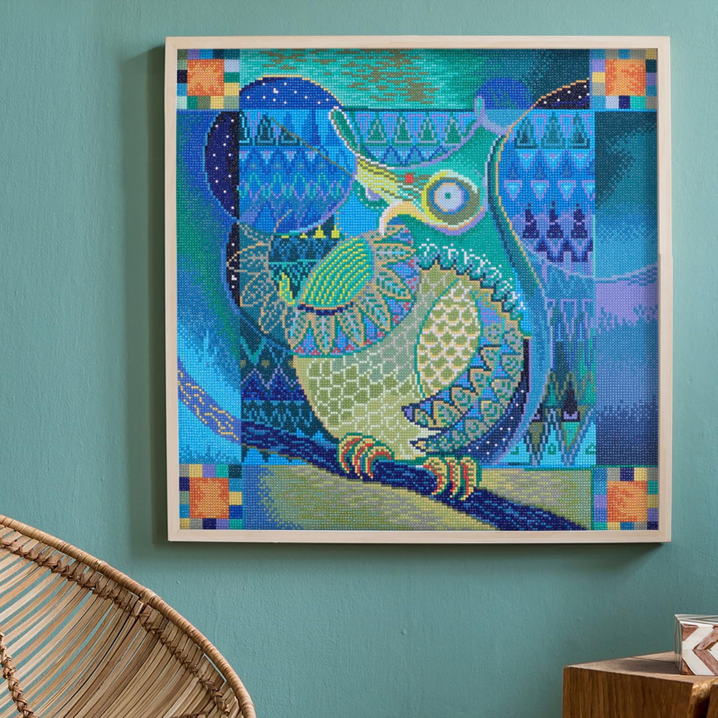 DIAMOND DOTZ Painting Kit: Intermediate, DD12, Indian Owl, 51.5 x 51.5cm - Image 3