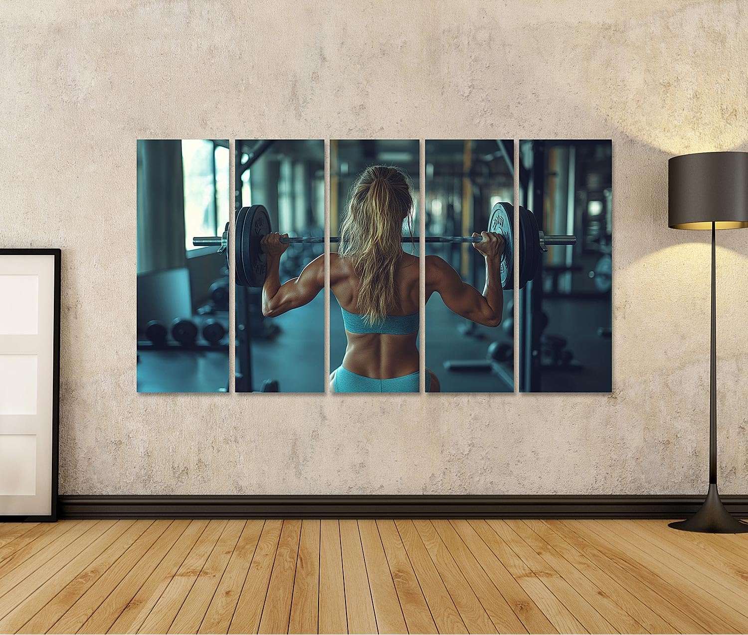 islandburner Immagine su tela donna addestrata con bilanciere in palestra per gli appassionati di fitness palestra palestra Immagini murali poster