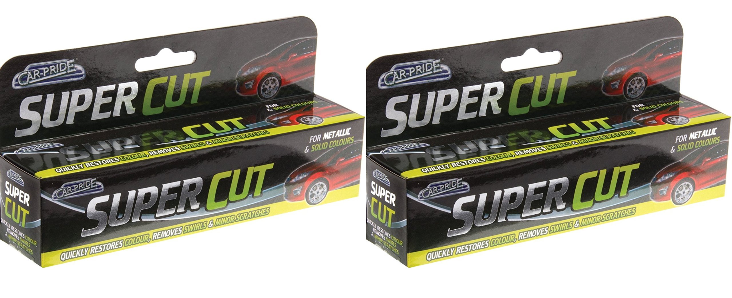 2 X Car-Pride Super Cut Metallic Solid Colours Removes Swirls Minor Scratches 70ml