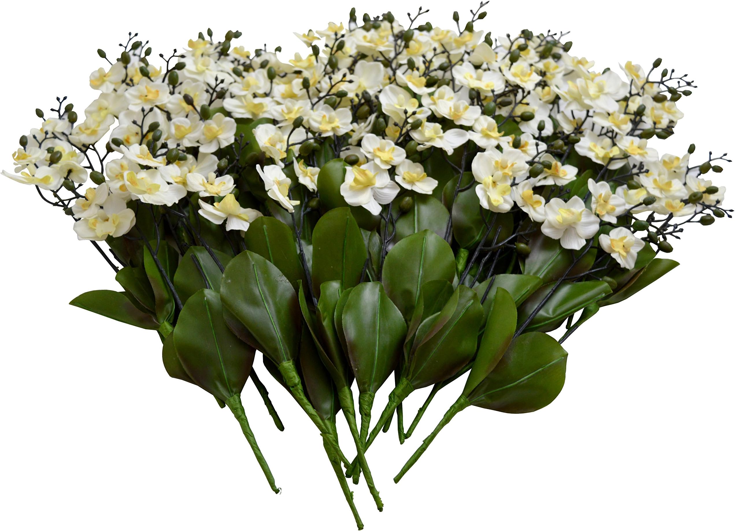 12-Pack Décor Permanent Botanicals 11-Inch Orchid Spray, Mini, White