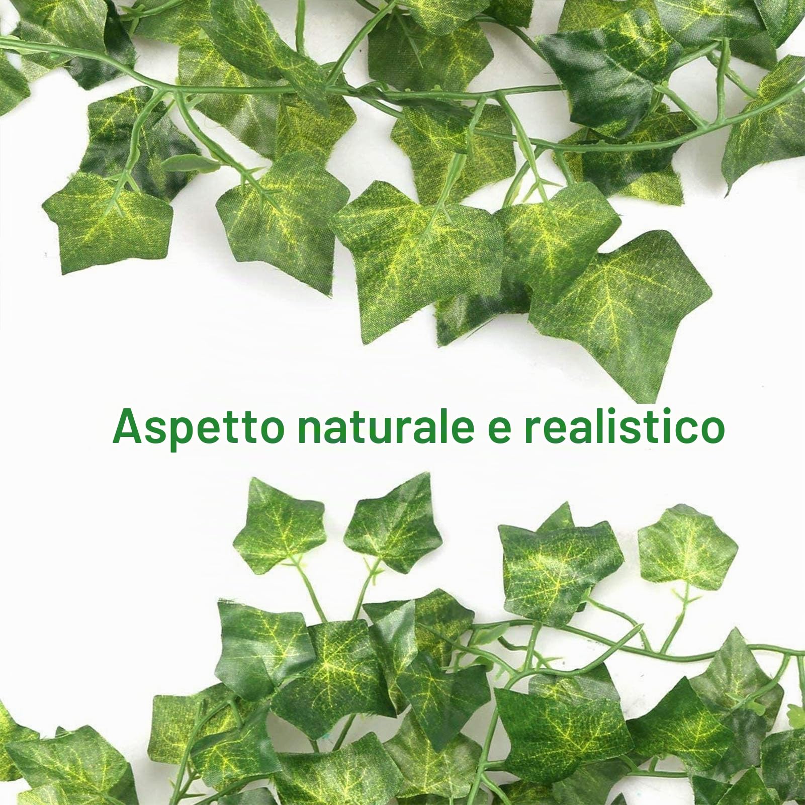 DazSpirit Pianta Artificiale Edera 48 Pezzi Edera Finta, Pianta Artificiale Rampicante Ghirlanda Esterne per Casa, Giardino, Cucina, Festa di Matrimonio e la Decorazione della Parete di Giardino