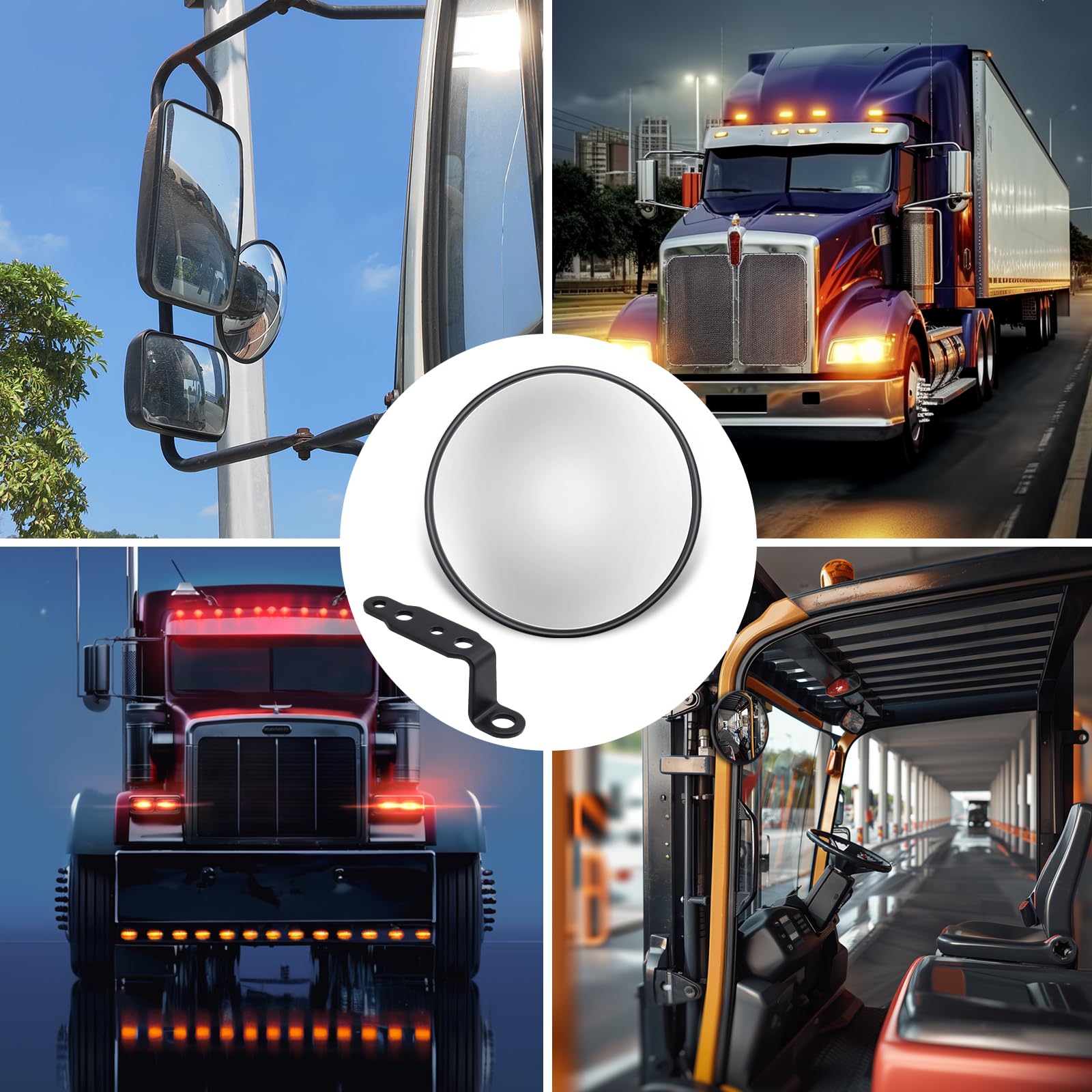 Trucks Convex Mirror for Enhanced Safety Adjustable Truck Mirror with Improved Field of View Reducing Blind Spots Ideal for Truck Tractor (1 - Image 4