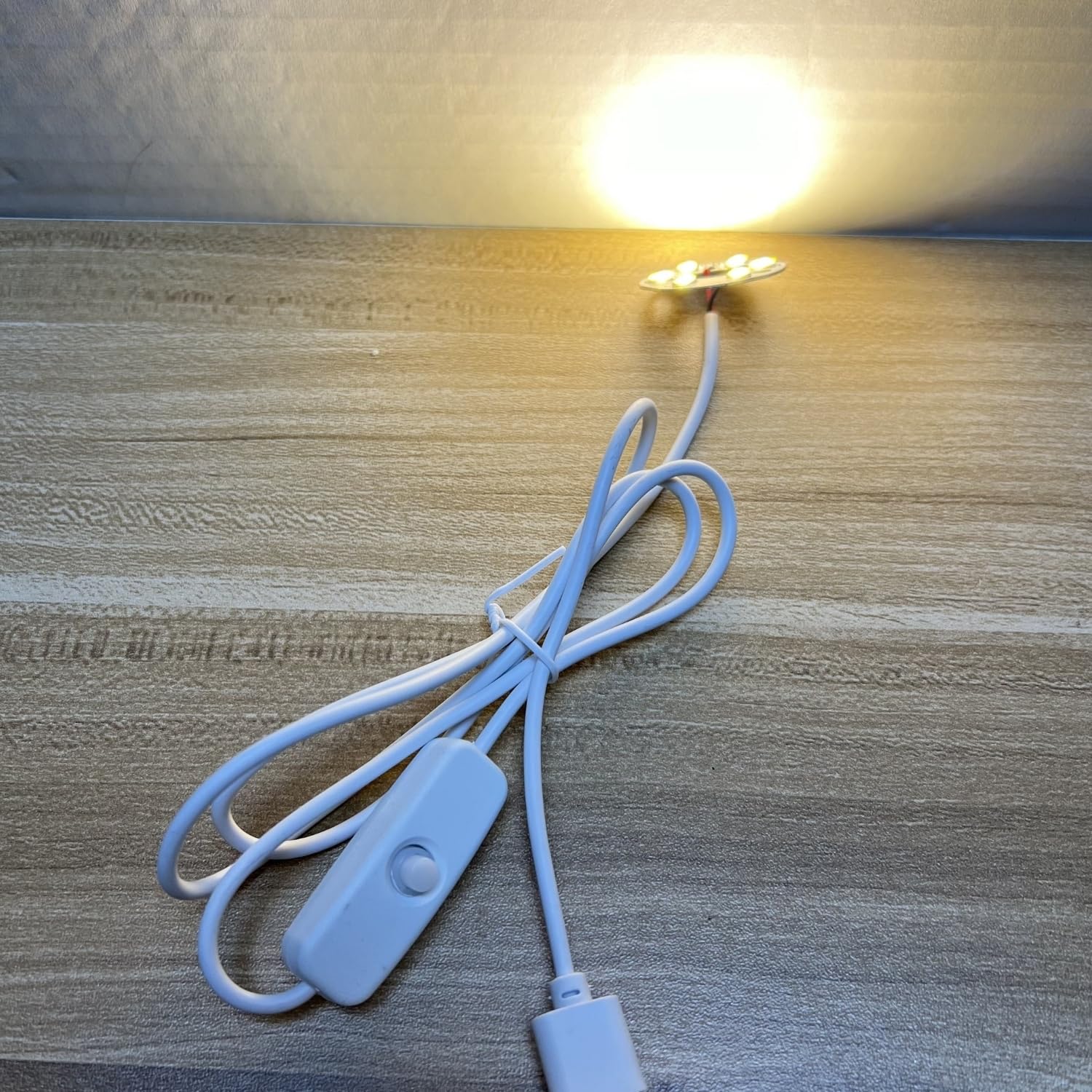 SNOOGG RGB PCB LED Chip with USB Cable – 30mm DC 5V Energy-Saving LED Bead Board, 40-Inch Wire with On/Off Push Button, Ideal for DIY Projects, Light Repairs, and Spotlights (8) 4