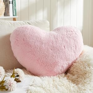 EastTree Heart Pillows for Valentine's Day, Light Pink Heart Shaped Pillows, Ultra Soft Small Cute Fluffy Pillows, Love Throw Pillows Gifts, Women Girls Living Room Decor 10x13 Inch