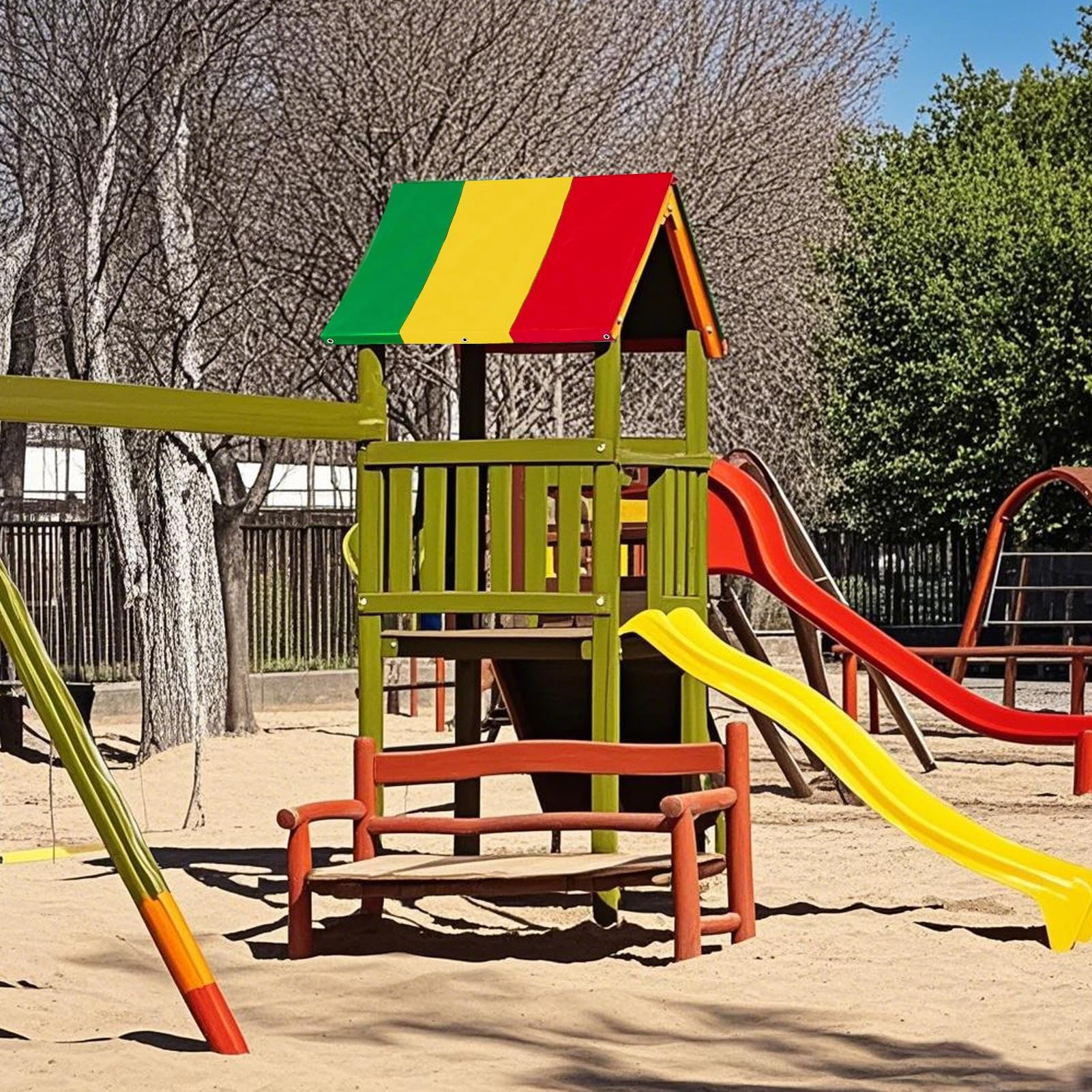 Copertura per ombra resistente ai raggi UV – Telo di ricambio per parco giochi, copertura durevole per esterni | 132 x 226 cm/51,97 x 88,98 pollici tetto resistente alle intemperie per altalene