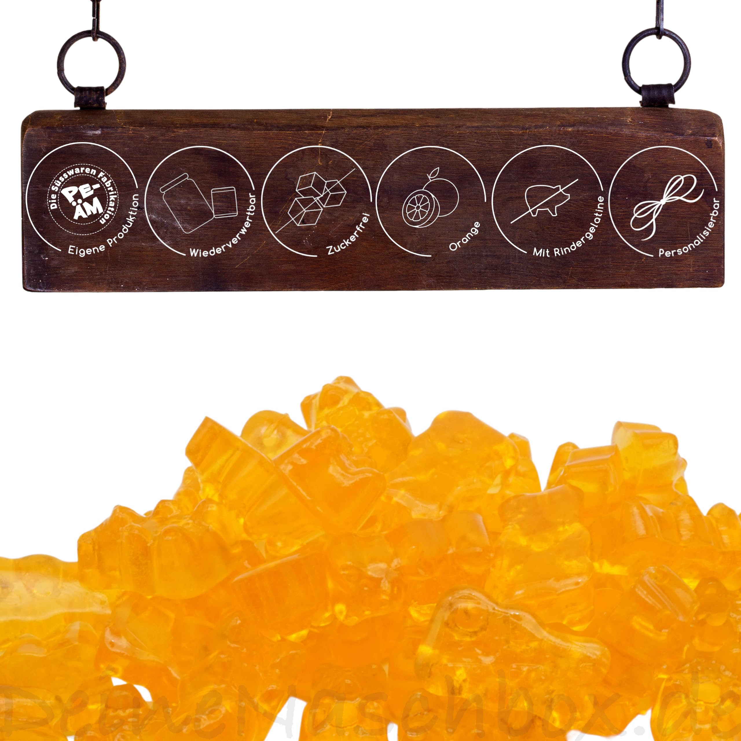 PE ÄM | Zuckerfreie Fruchtgummi Orange Bärchen |3kg Mega Pot | XXL Pack für Party, Candybar & als Geschenk | Süß & Saftig | Premiumfruchtgummi