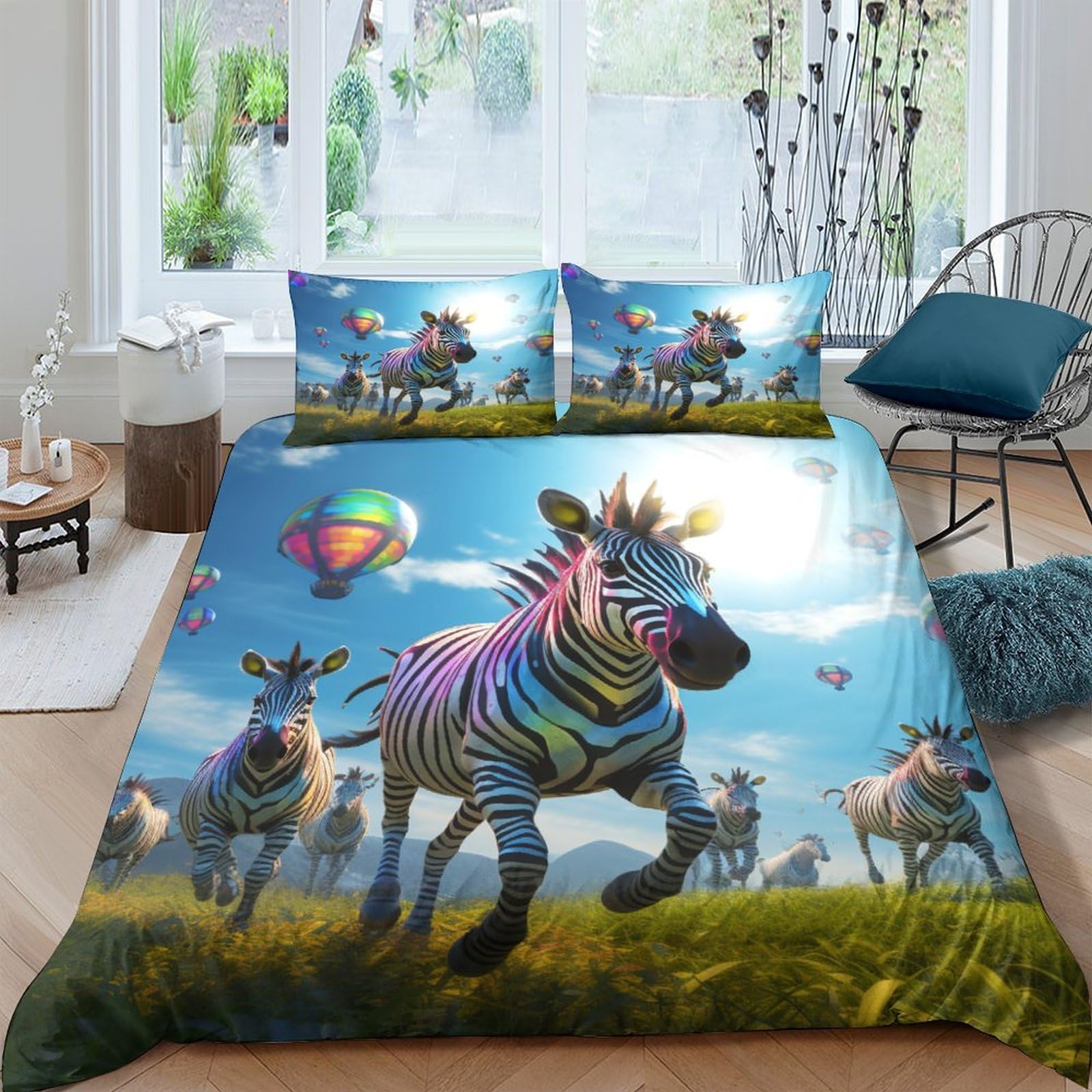 Parure de lit zèbre 3D pour transformer la chambre des enfants et des adultes en safari sauvage