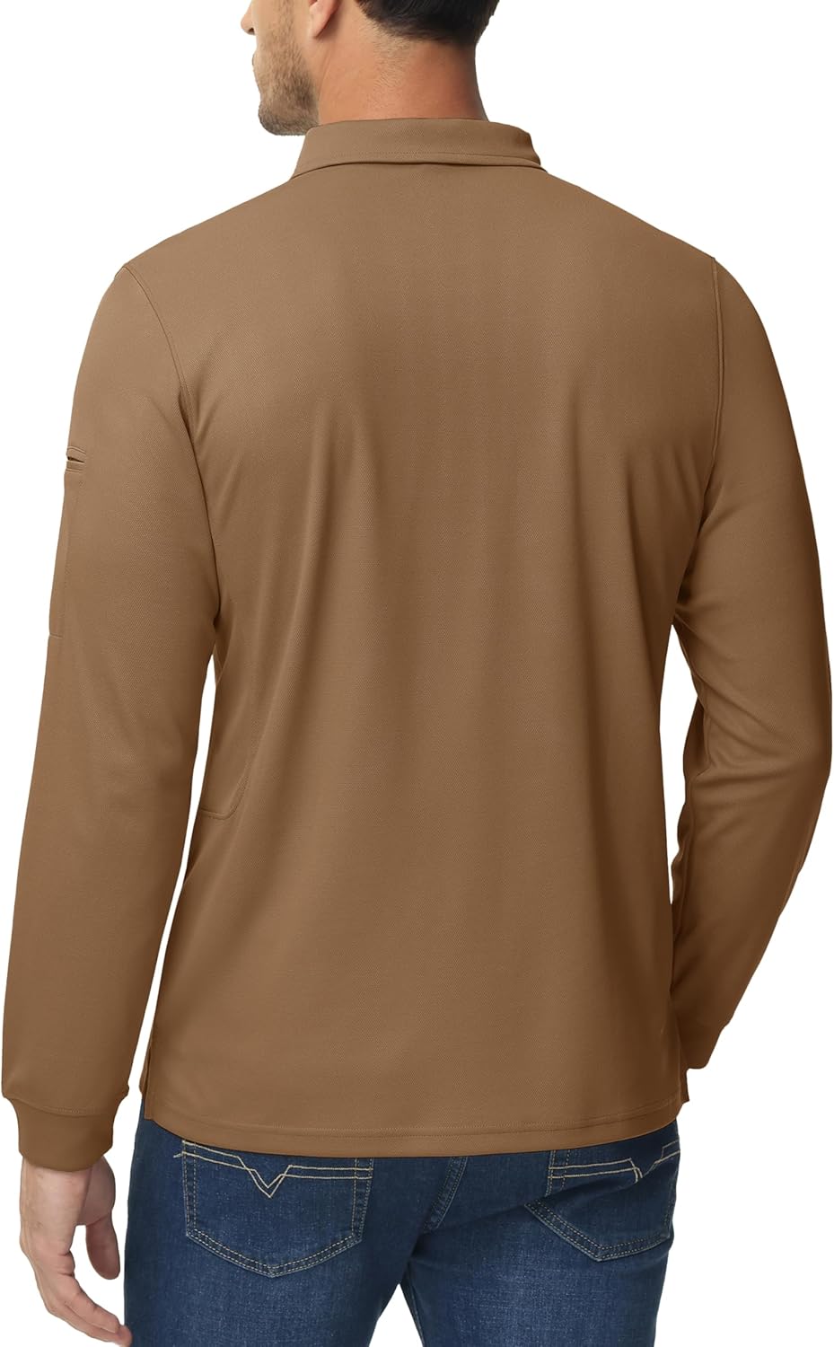 MAGCOMSEN Men's Polo Shirts 3 Button Quick Dry Performance Long Sleeve Tactical Shirts Pique Jersey Golf Shirt - Image 2