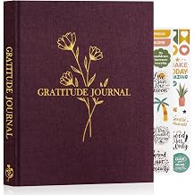 Lanpn Daily Gratitude Journal for Woman Men, 4 Month Mindfulness & Affirmation Planner, 7.8"x9.2" The 5 Minute Grateful Diary, Guided Reflection with Positivity Prompts Undated Notebook, Purple