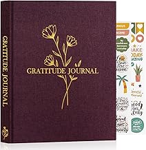 Lanpn Gratitude and Manifestation Journal for Women Men, Journal 5 Minutes Gratitudes with Affirmations, Guided Appreciation Notebook, Personal Growth Reflection 4 Months, English, Purple