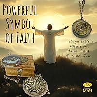 Vista 2 de Handmade Religious Brass Compass Gift with Engraved & Embossed Faith Messages – Inspirational Christian Religious Gift Keepsake for Baptism