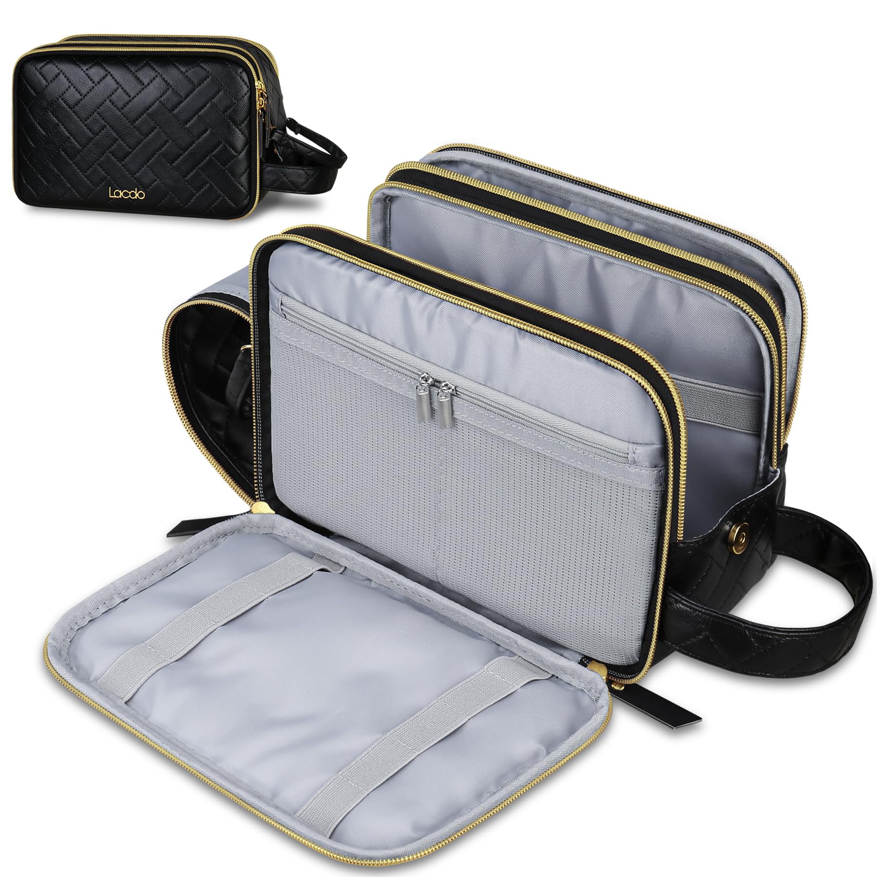 Toiletry Bag for Men, Travel Toiletry Organizer Dopp Kit Water-resistant Shaving Bag Large Capacity for Travel Toiletries Accessories, Black