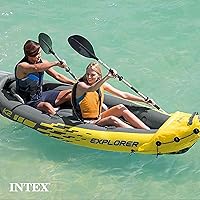 Vista 5 de Intex 68307EP Explorer K2 Juego de kayak inflable: incluye remos de aluminio de lujo de 86 pulgadas y bomba de alto rendimiento - PVC superfuerte