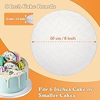 Vista 6 de Tambores para pasteles de 8 pulgadas, tablero redondo de 8 pulgadas de color blanco (paquete de 12) tableros para pasteles de 12 pulgada de grosor