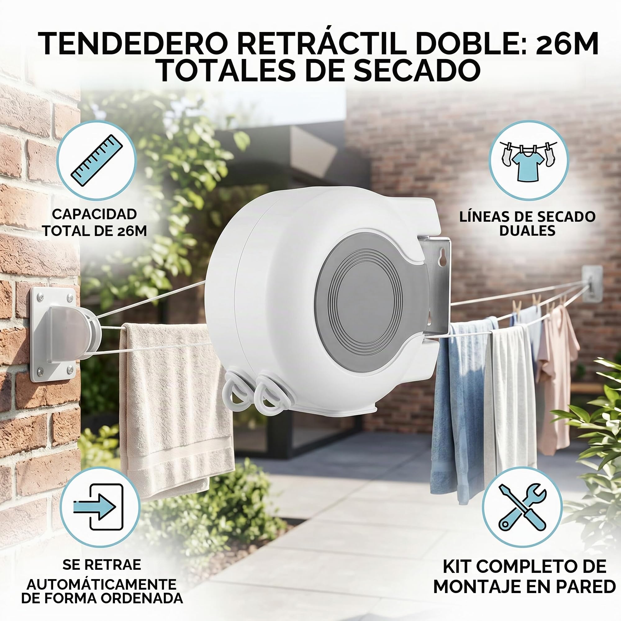 Wakects Secado de tendedero, tendedero ABS Duradero para el hogar