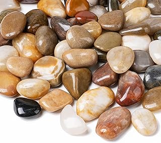 30 lbs River Rocks, 1-1/2 inch Plant Rocks for Pots Indoor, Decorative G...