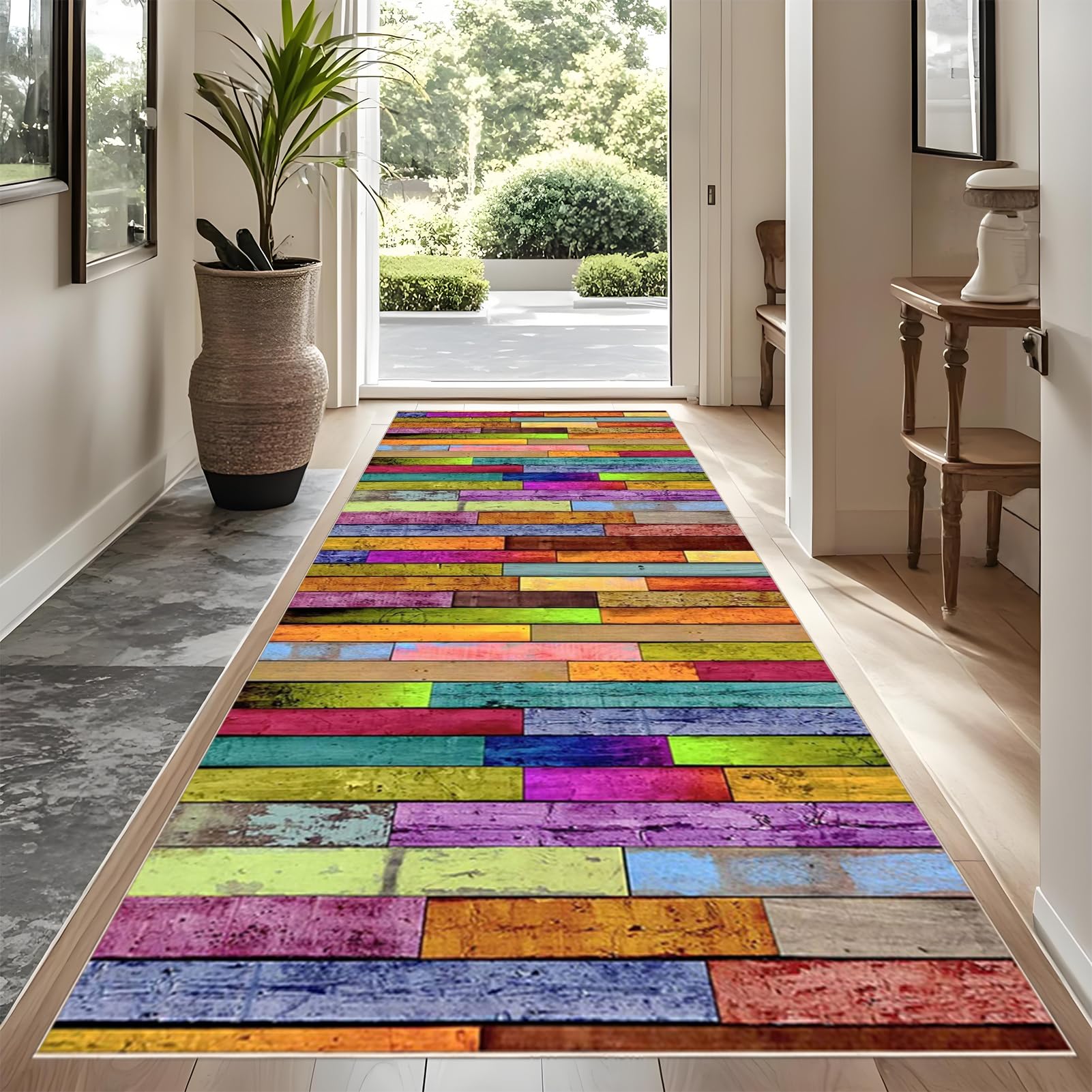 YUEAENK Long Runner Rugs for Hallway Non-Slip 50 x 80 cm Hallway Runner Mat Extra Long Washable kitchen runners Entryway Rug Carpet Runner for Kitchen Doorway Laundry Room