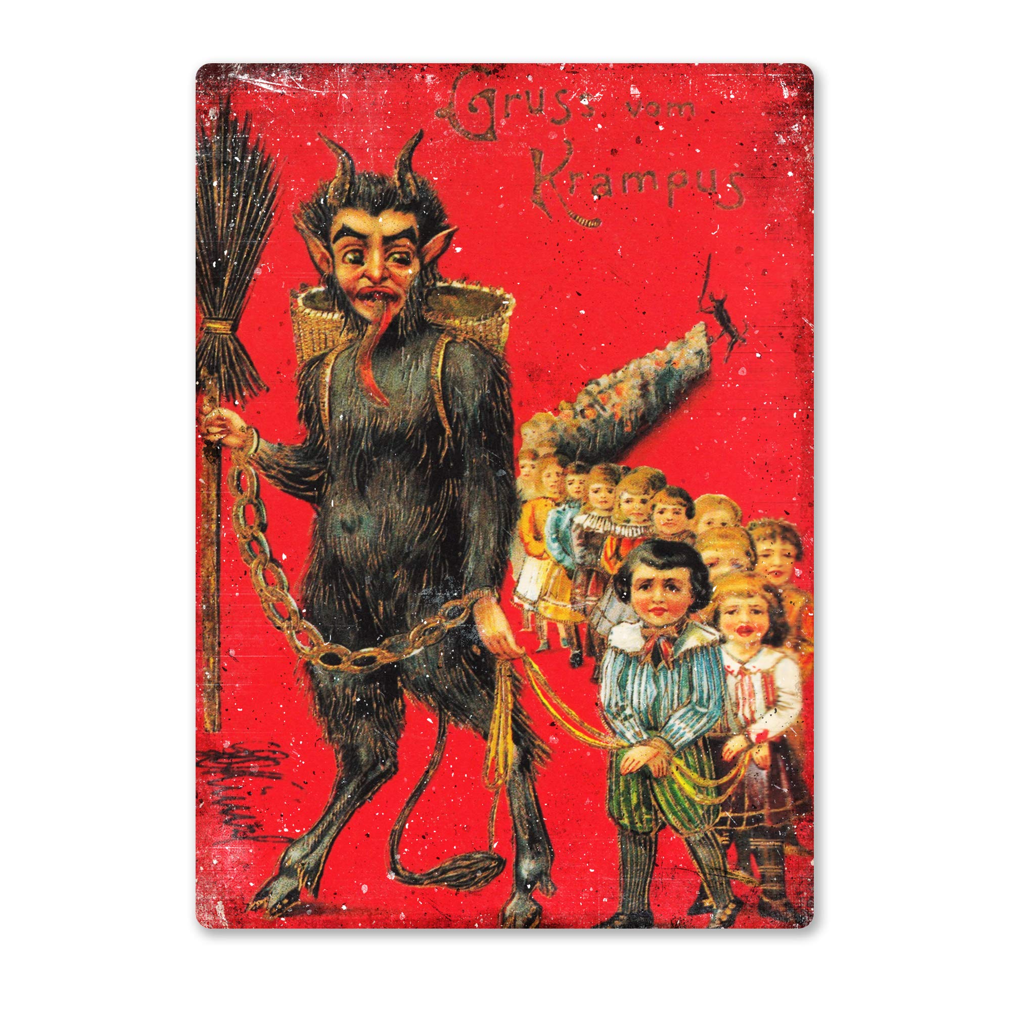 Toasted Merch Krampus Collection v5 – Small Sticky Pads | Printed Metal Wall Sign Plaque