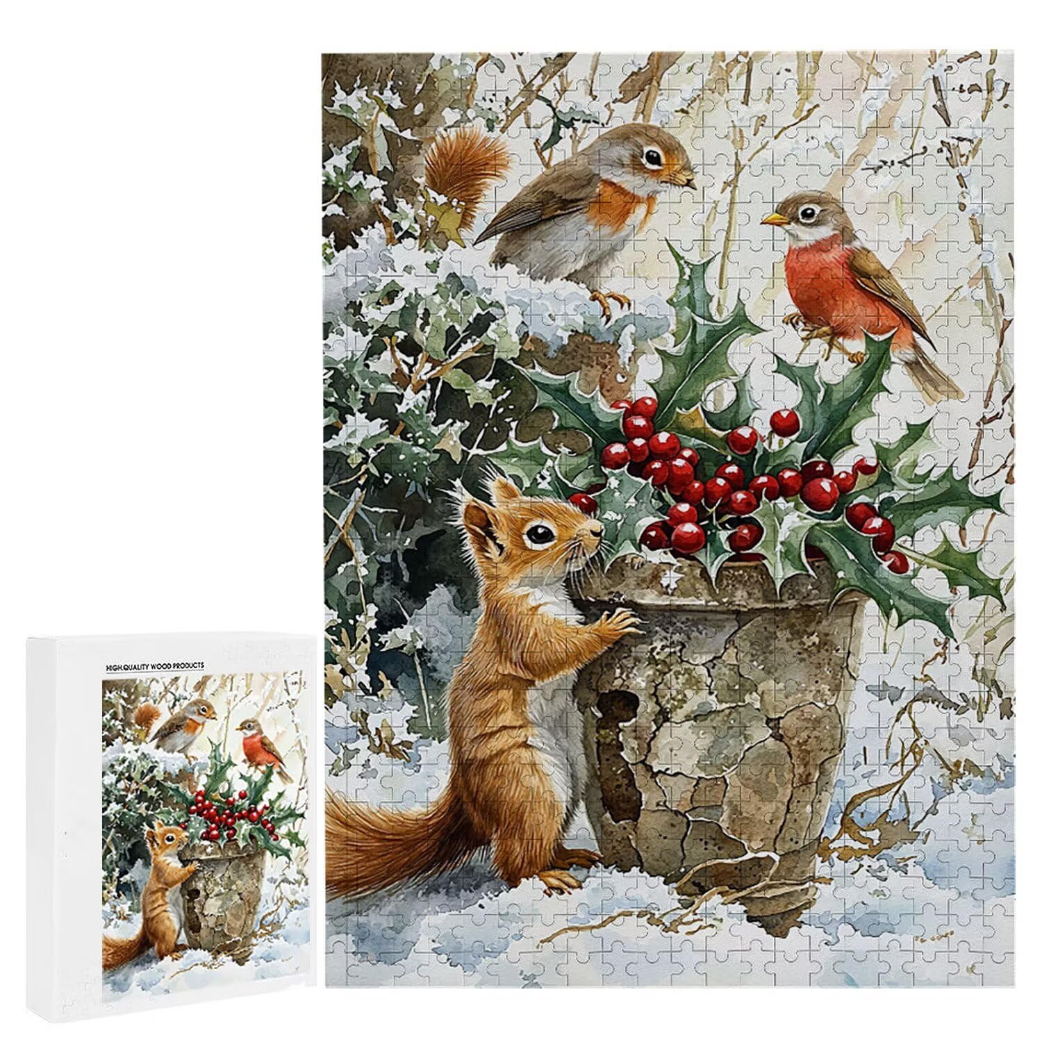 1500 Pezzi di Puzzle, uccello scoiattolo1500 Pezzi di Puzzle per Adulti, Regalo di Anniversario, Regalo di Natale, Decorazione Della Casa, Prevenzione Della Degenerazione Cerebrale Negli Anziani v801