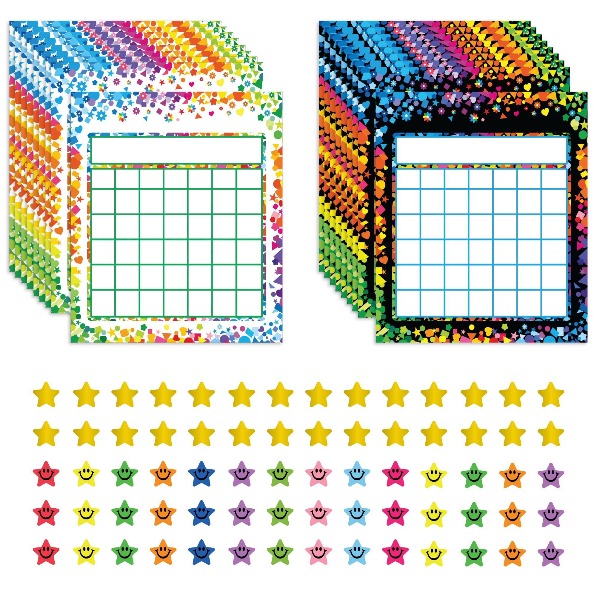 Reward Chart for Children Behaviour, 100 Charts with 3000 Star Stickers