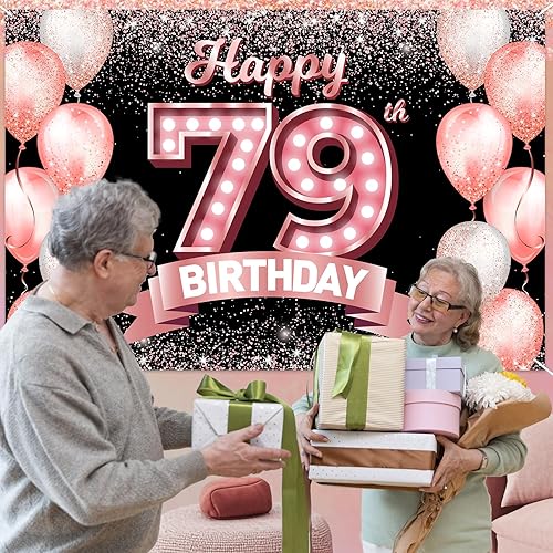 Vista 396 de Happy 21st Birthday Rose Gold Banner Backdrop Cheers to 21 Years Old Confetti Balloons Theme Decor Decorations for Women 21 Years Old Pink Birthday