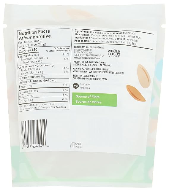 365 by Whole Foods Market, Blanched And Slivered Almonds, 8 Ounce