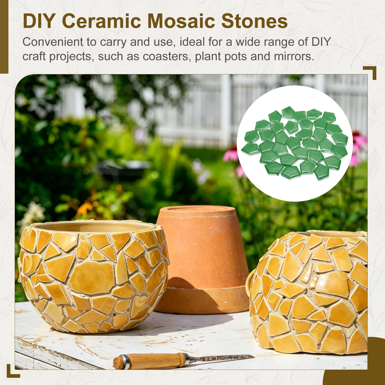 QUARKZMAN Piastrelle A Mosaico Ceramica 500G Pietre Mosaico Verde-Blu