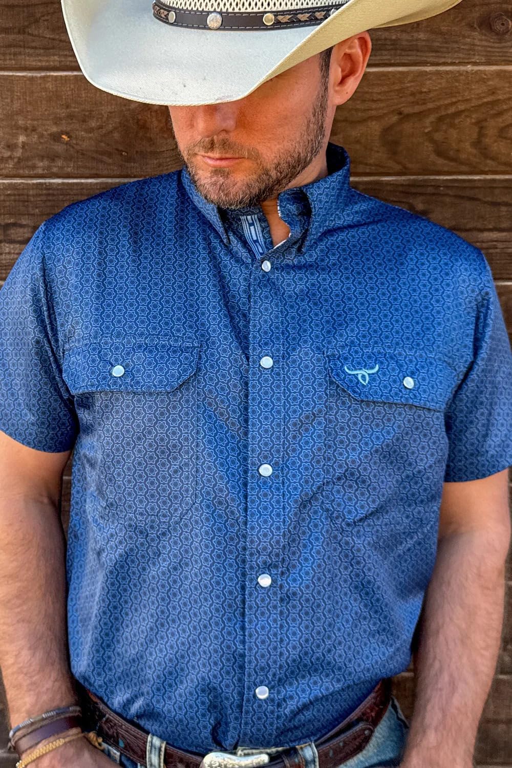 Drover Cowboy Threads Men's Short Sleeve, Signature Series Performance Vent Shirt