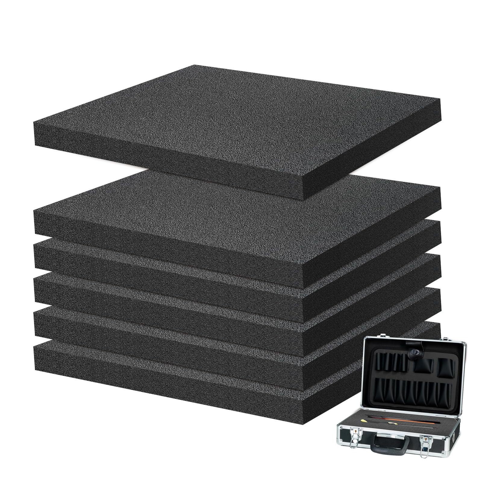 Inserts en mousse prédécoupés pour mallette et appareil photo : lot de 6 blocs ajustables 40mm