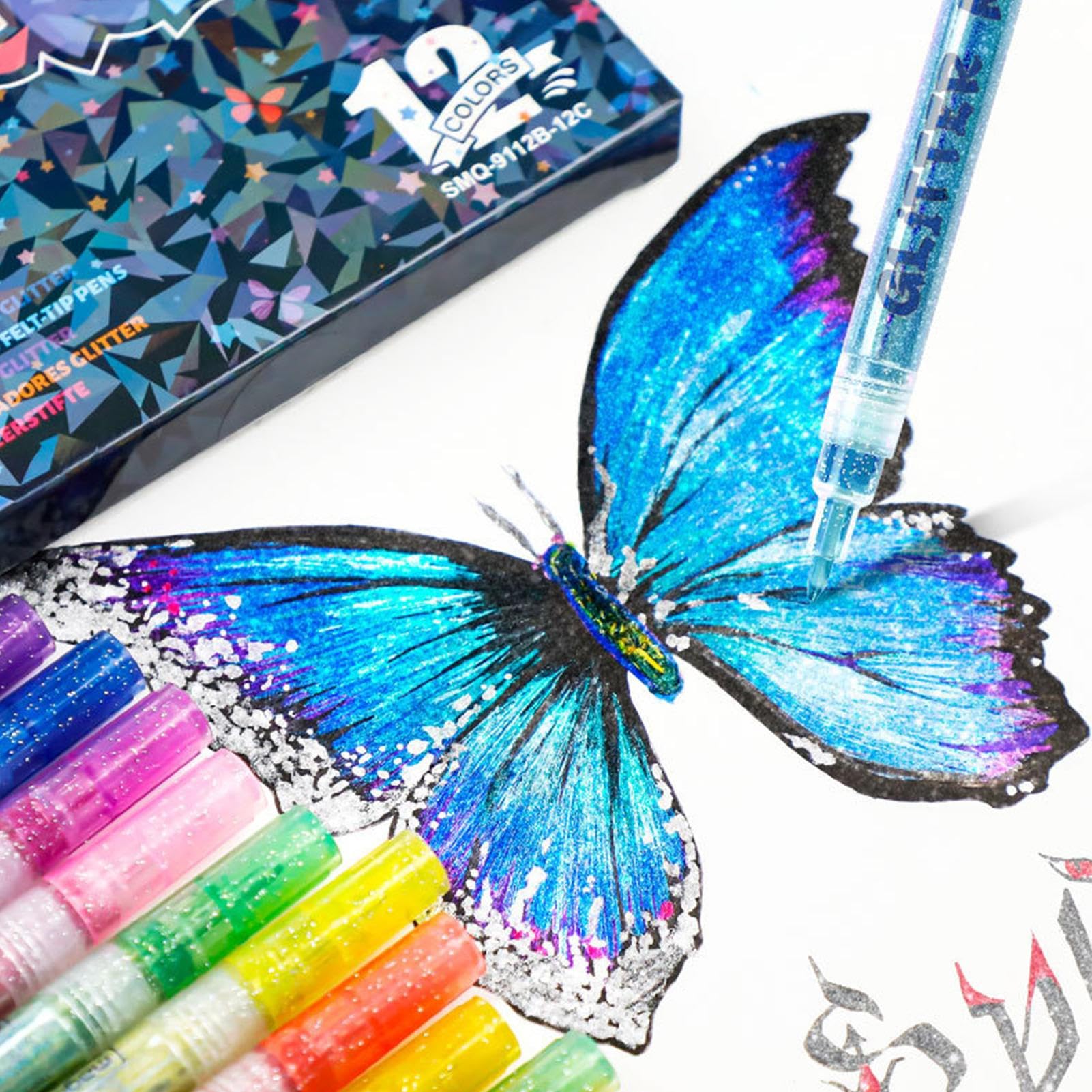 Pennarelli luccicanti, a prova di sbavature, penne glitterate per scrapbooking, per bambini, adolescenti, studenti, artisti, insegnanti, hobbisti, casa, ufficio, scuola, biglietti di auguri, diari